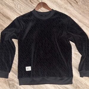 Men's Fendi Monogram Black Fleece Pullover Sweater